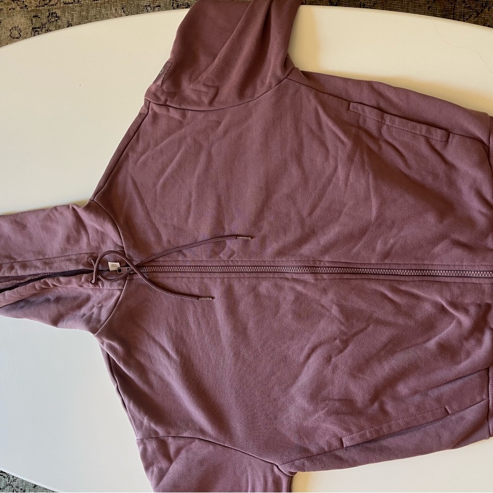 mauve zip up hoodie alo